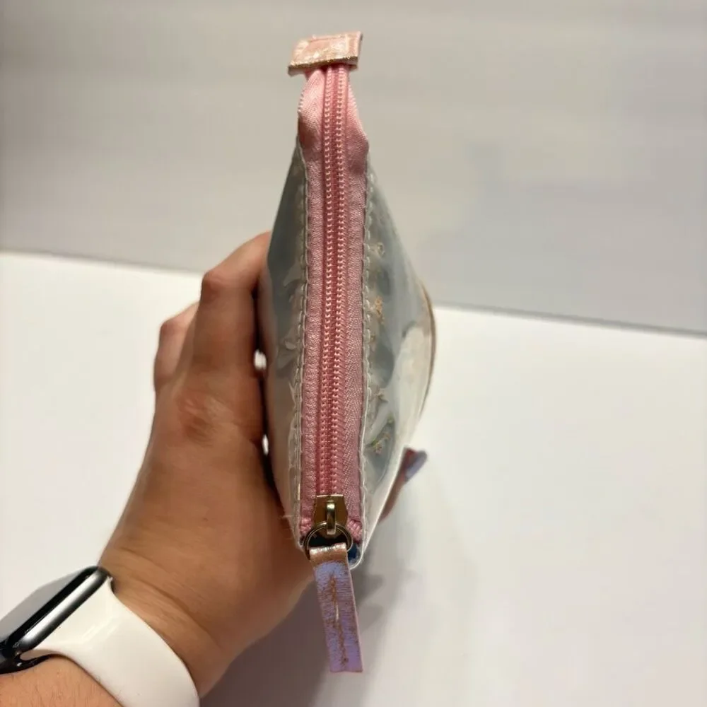 Star Confetti Telescopic Zippered Pencil Pouch Pink Silver